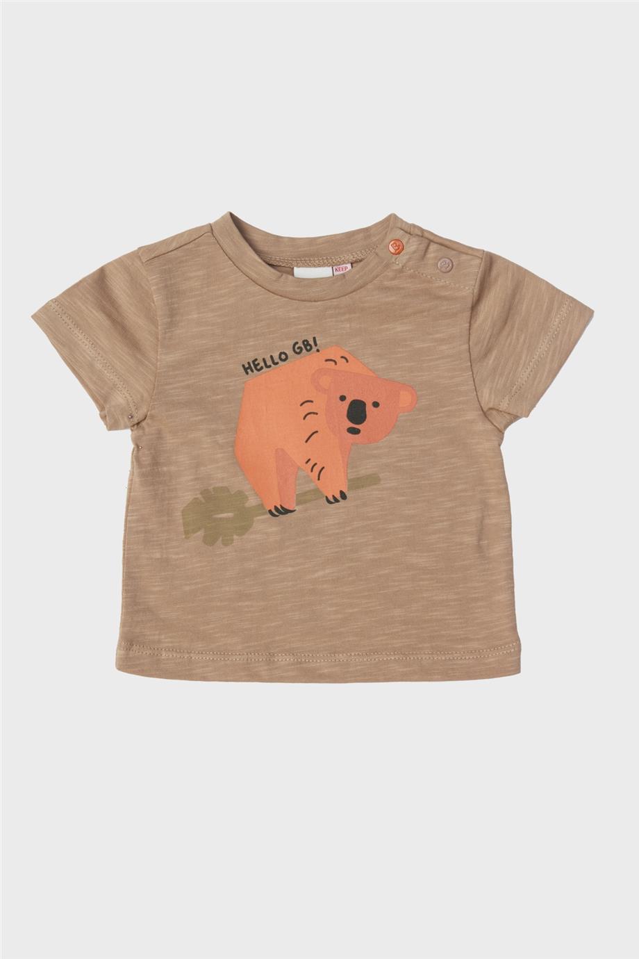 Baby Boy Beige T-Shirt - BgStore