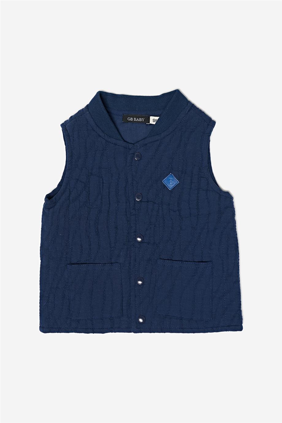 Baby Boy Navy Blue Vest - BgStore