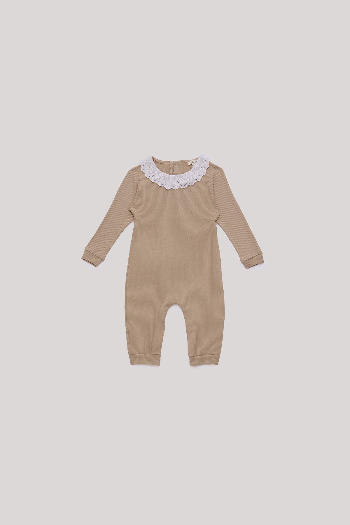 Baby Girl Beige Overall - BgStore