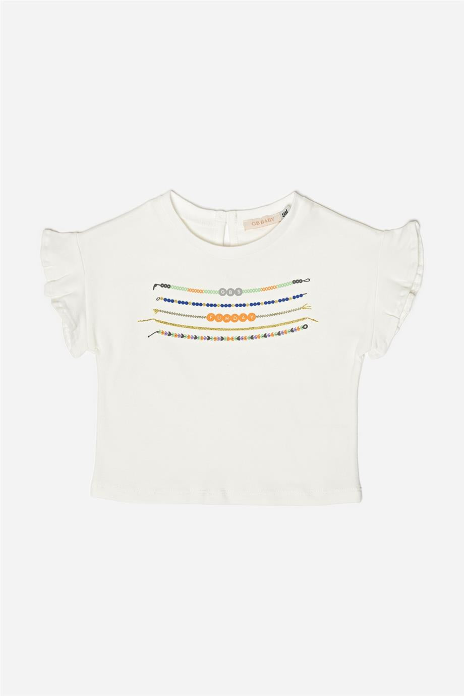 Baby Girl Ecru T-Shirt - BgStore