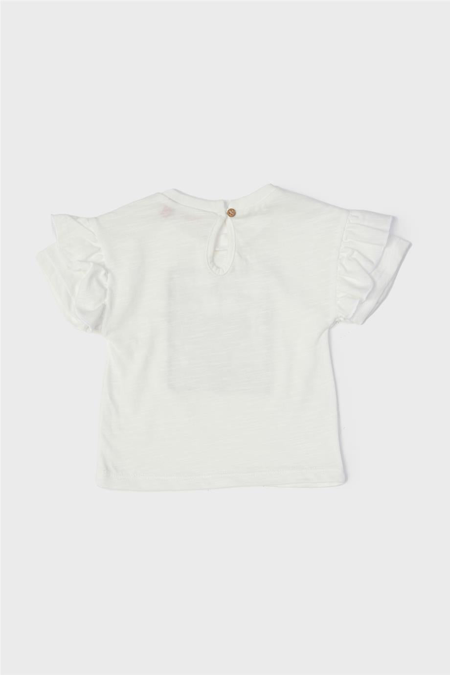 Baby Girl Ecru T-Shirt - BgStore