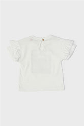 Baby Girl Ecru T-Shirt - BgStore