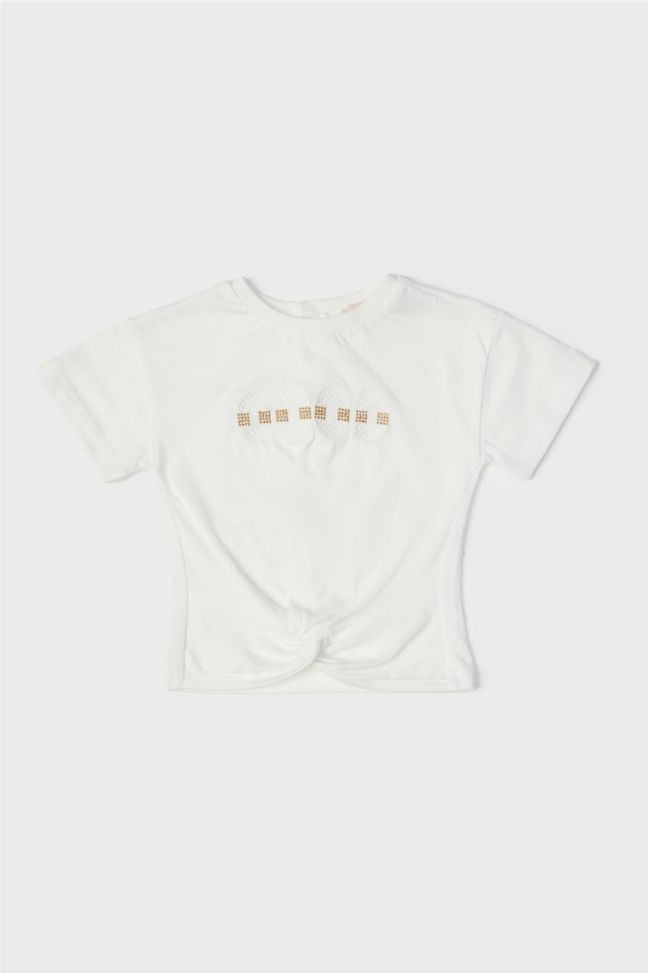 Baby Girl Ecru T-Shirt - BgStore