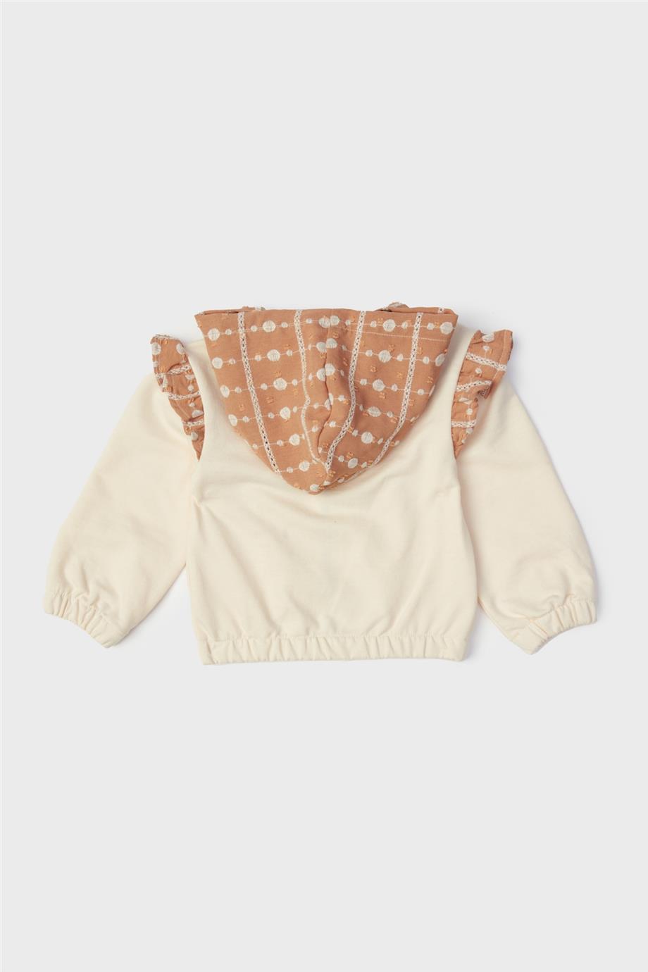 Baby Girl Ecru Tracksuit Top - BgStore