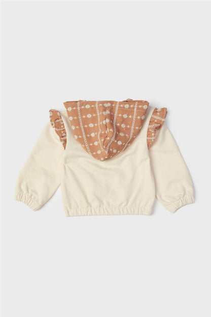 Baby Girl Ecru Tracksuit Top - BgStore