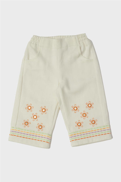 Baby Girl Ecru Trousers - BgStore