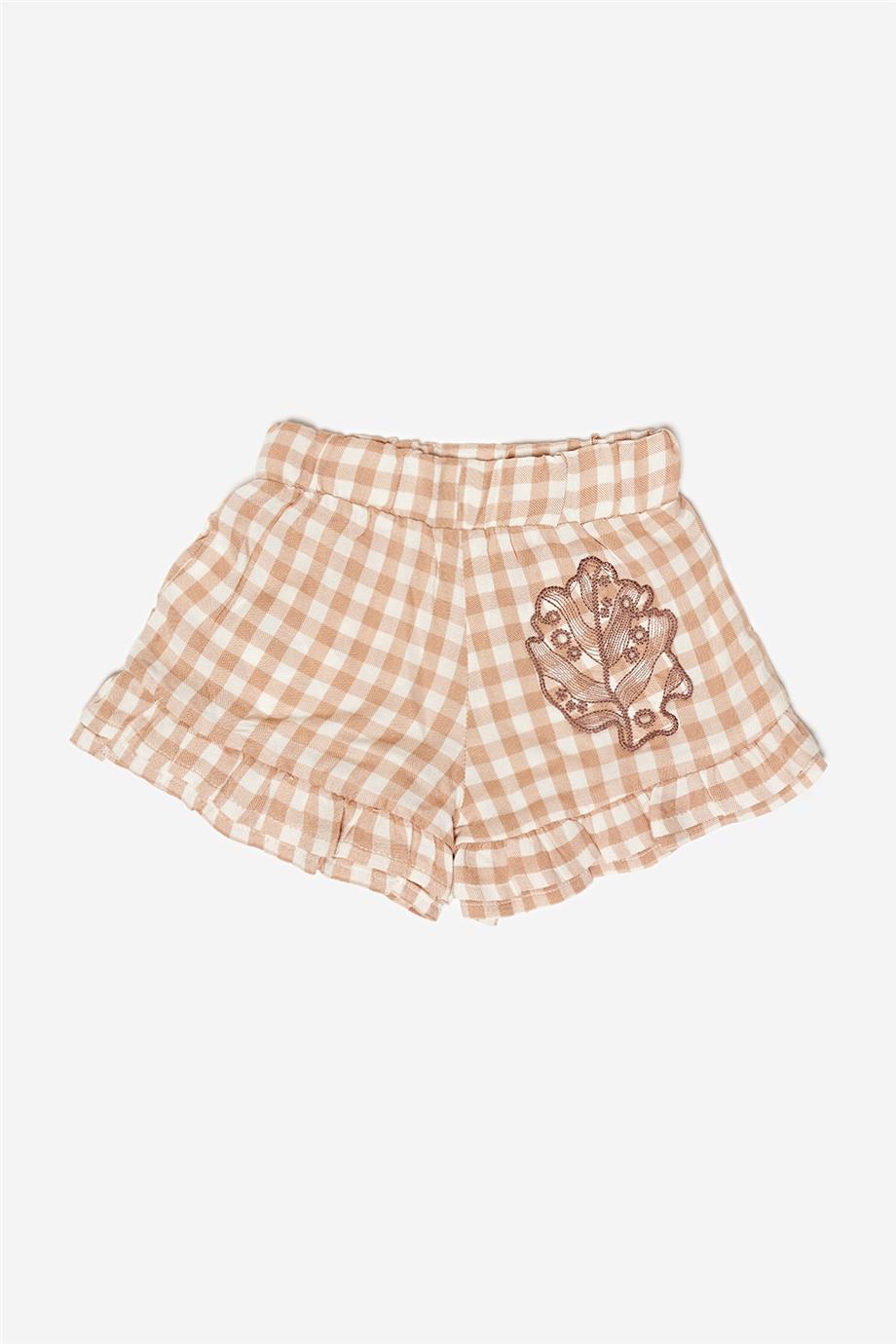 Baby Girl Mustard Shorts - BgStore