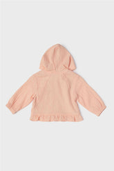 Baby Girl Salmon Tracksuit Top - BgStore