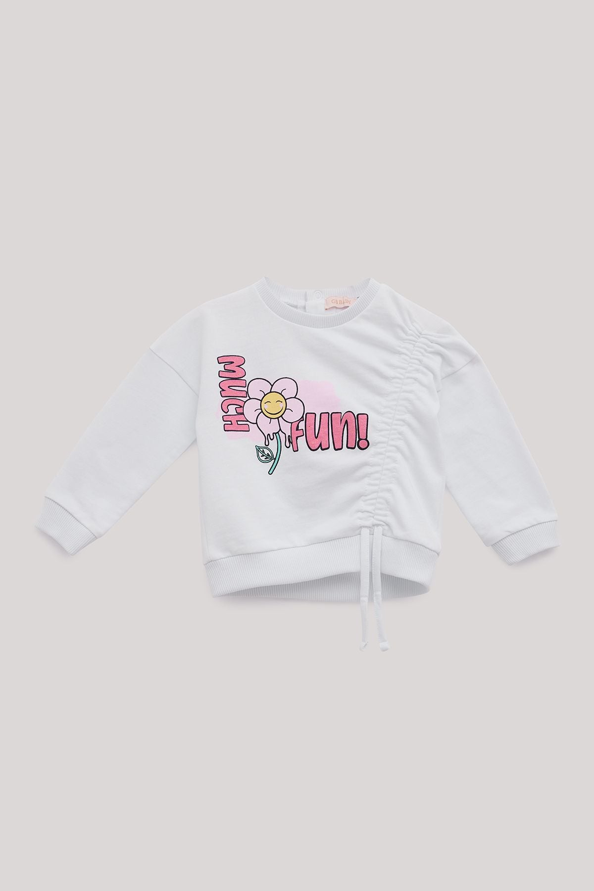 Baby Girl White Sweatshirt - BgStore