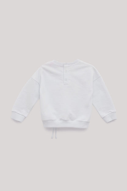 Baby Girl White Sweatshirt - BgStore