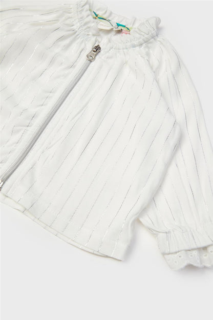 Baby Girl White Tracksuit Top - BgStore