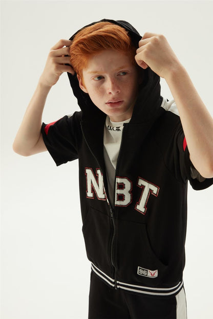 Boy Black Tracksuit Top - BgStore