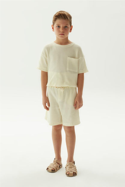 Boy Ecru Shorts - BgStore