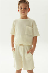 Boy Ecru Shorts - BgStore