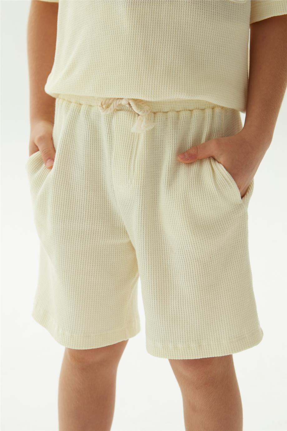 Boy Ecru Shorts - BgStore