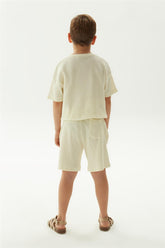 Boy Ecru Shorts - BgStore