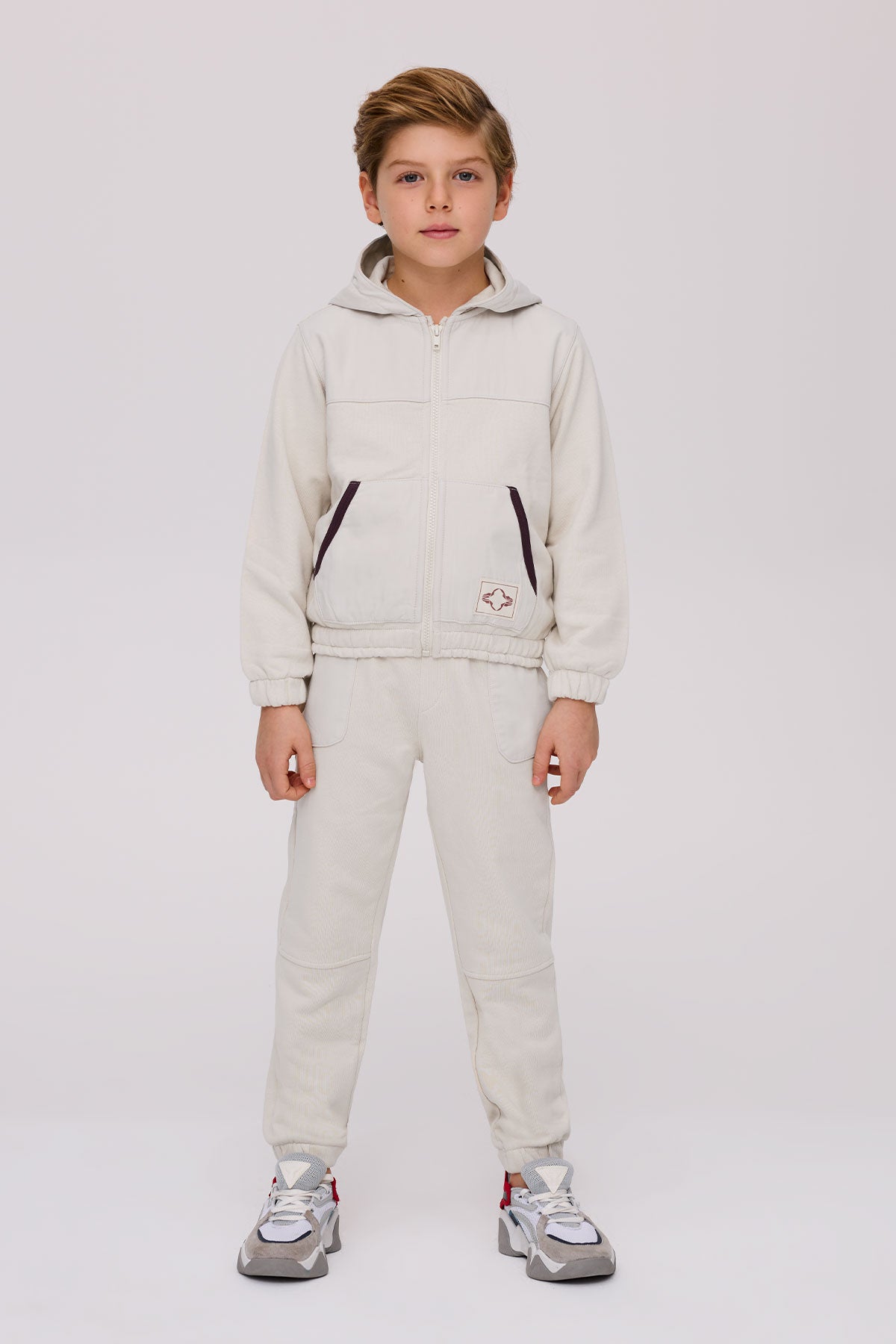 Boy Ecru Tracksuit Top - BgStore