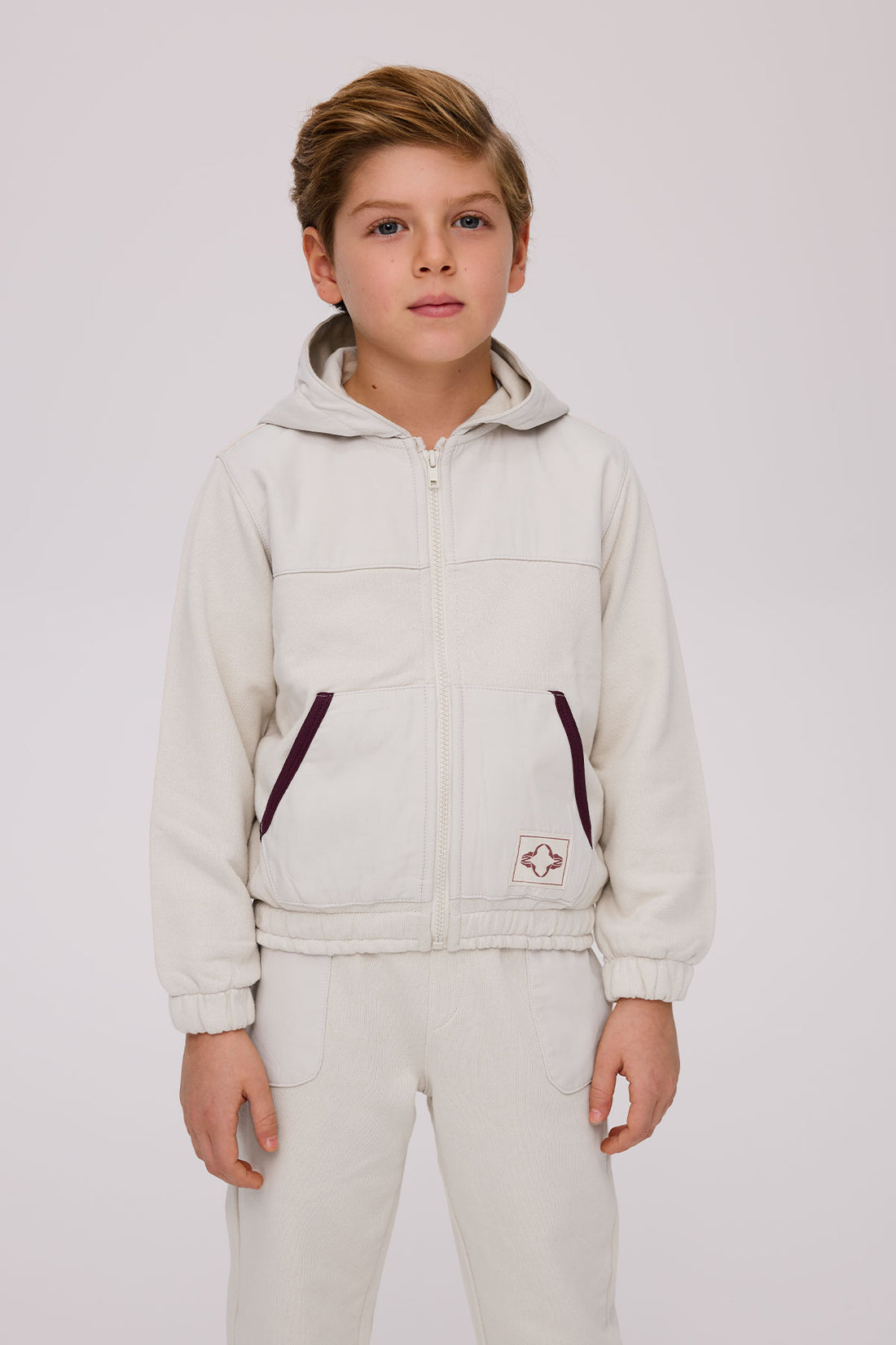 Boy Ecru Tracksuit Top - BgStore