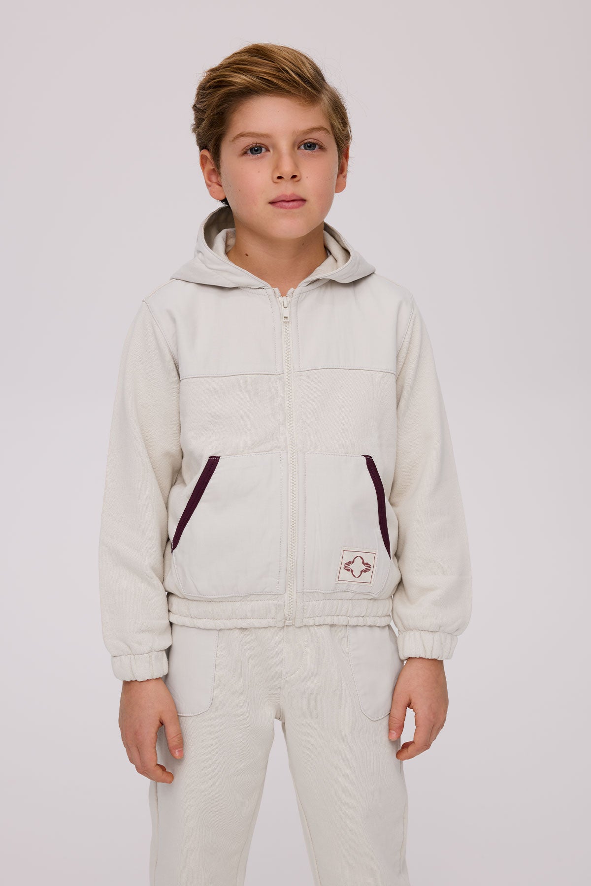 Boy Ecru Tracksuit Top - BgStore