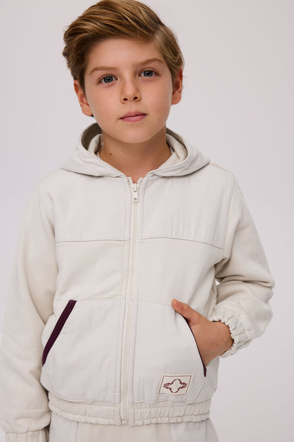 Boy Ecru Tracksuit Top - BgStore