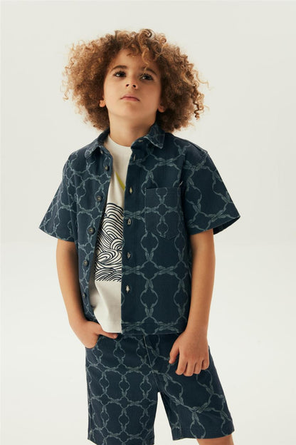 Boy Navy Blue Shirt - BgStore