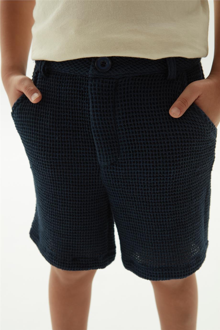 Boy Navy Blue Shorts - BgStore