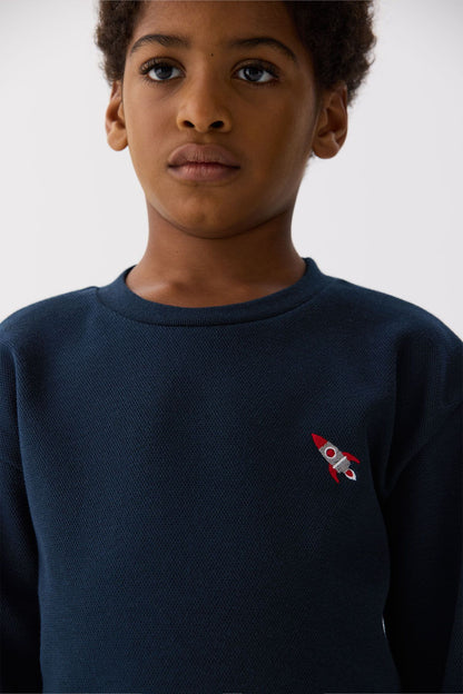 Boy Navy Blue Sweatshirt - BgStore