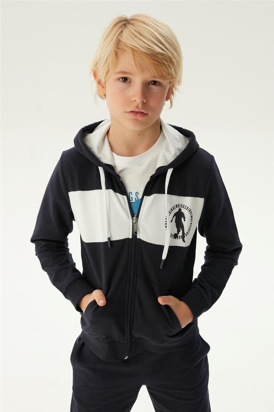 Boy Navy Blue Tracksuit Top - BgStore