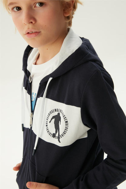 Boy Navy Blue Tracksuit Top - BgStore