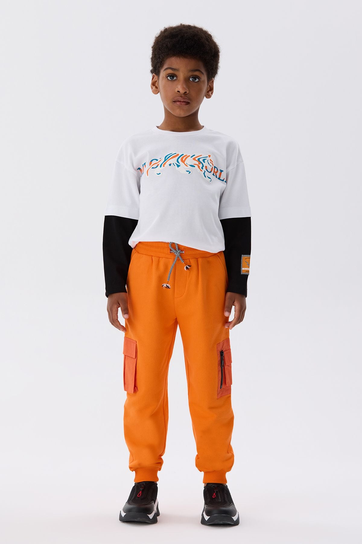 Boy Orange Tracksuit Bottom - BgStore