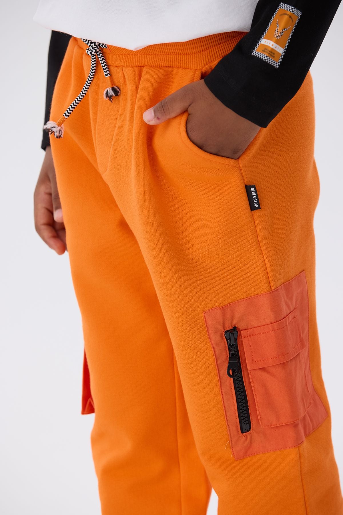 Boy Orange Tracksuit Bottom - BgStore