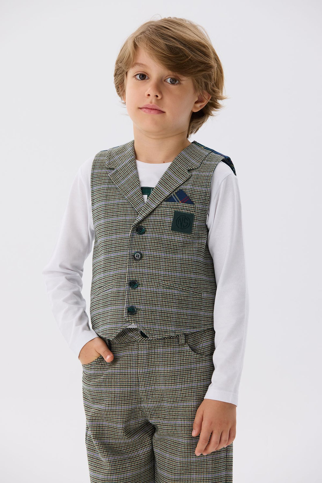 Boy Plaid Vest - BgStore