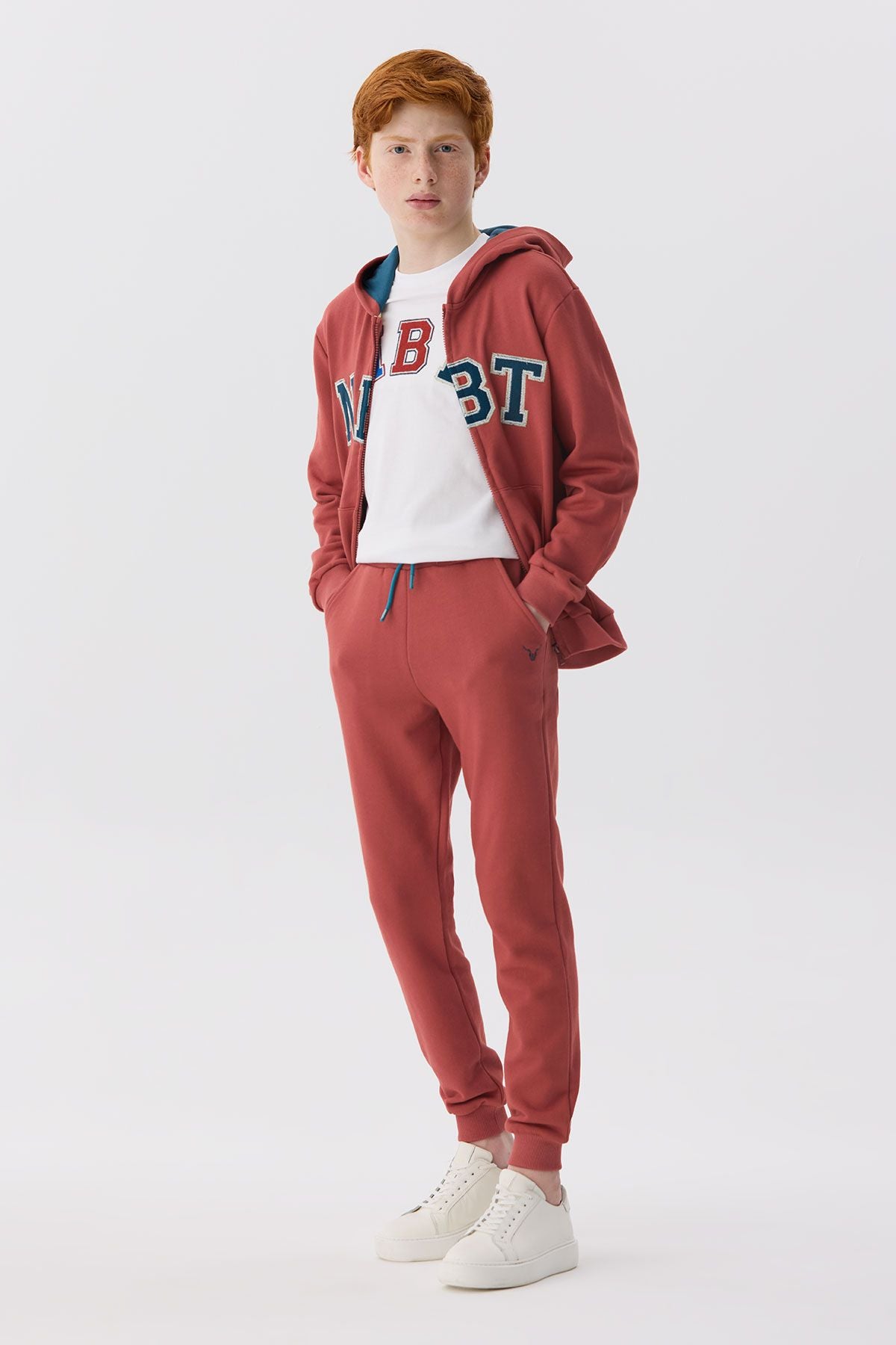 Boy Tile Red Tracksuit Bottom - BgStore