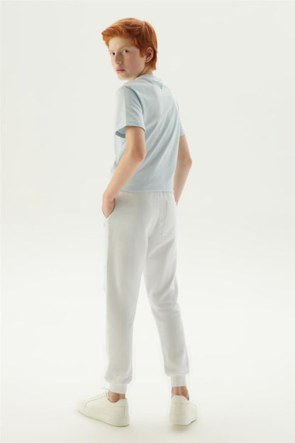 Boy White Tracksuit Bottom - BgStore