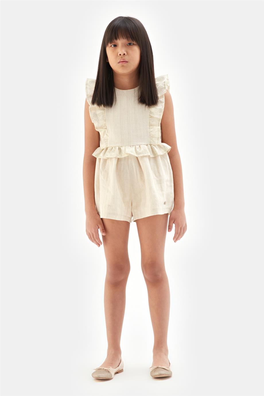 Girl Beige Overall - BgStore