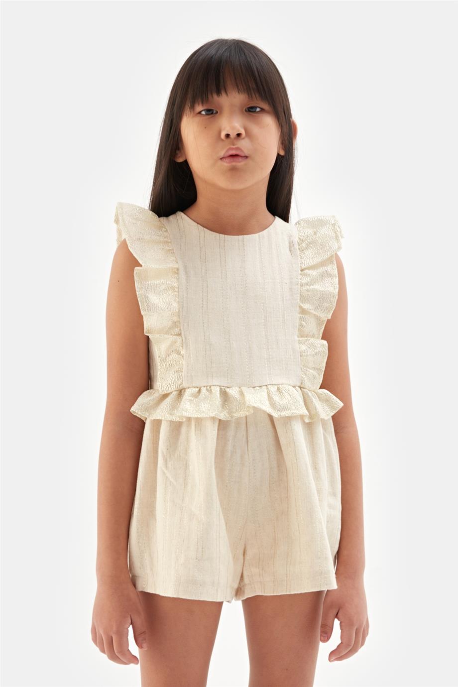 Girl Beige Overall - BgStore