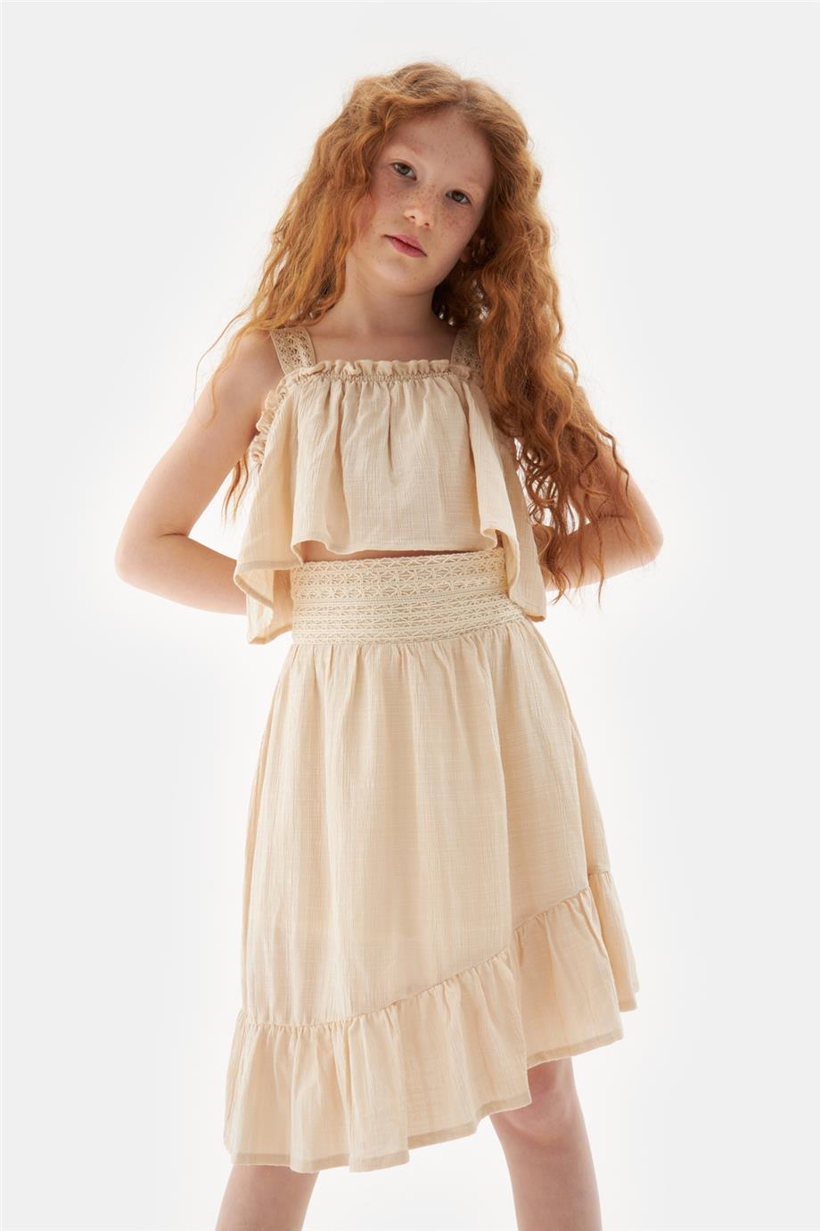 Girl Beige Skirt - BgStore