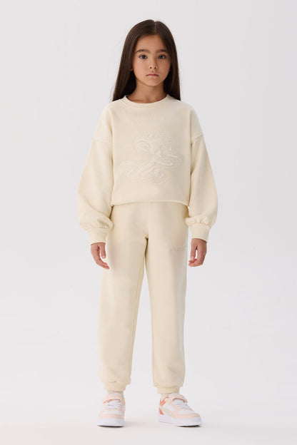 Girl Beige Tracksuit Bottom - BgStore