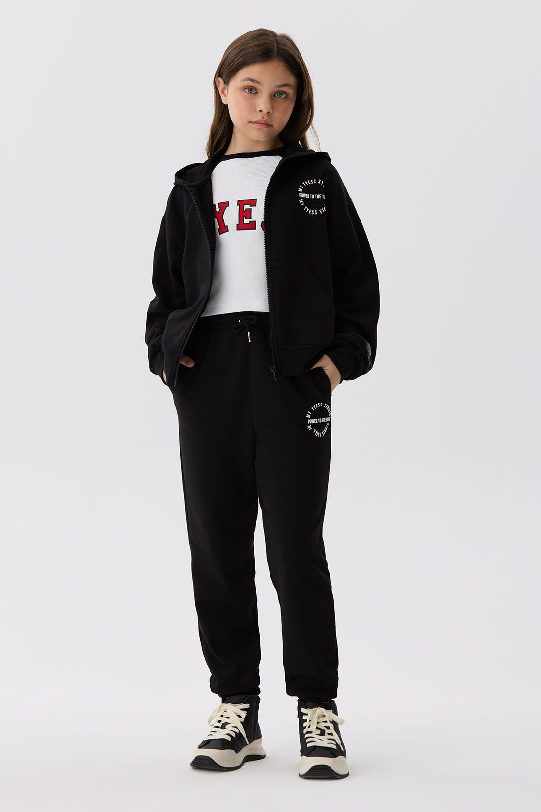 Girl Black Tracksuit Bottom - BgStore