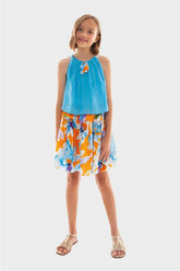 Girl Blue - Orange Skirt - BgStore