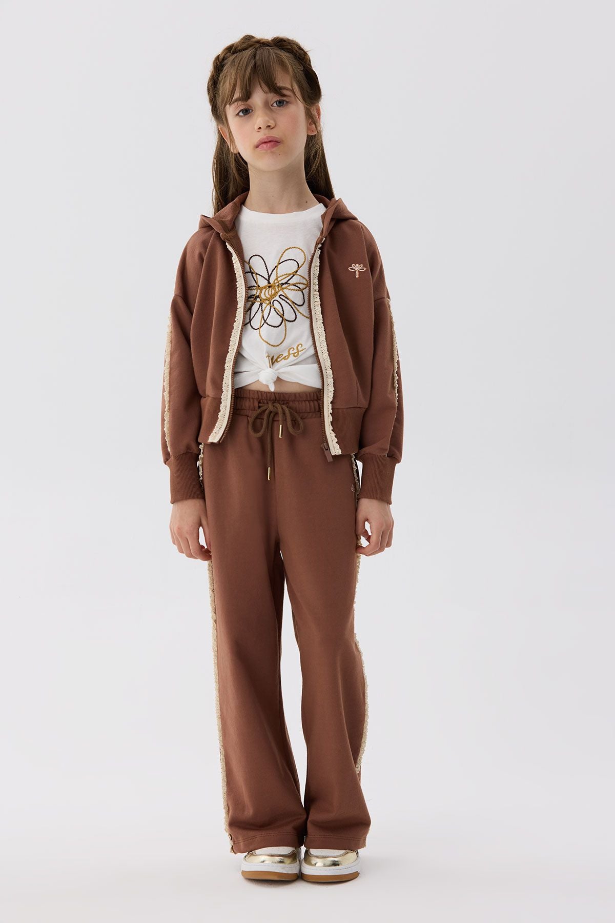 Girl Brown Tracksuit Bottom - BgStore