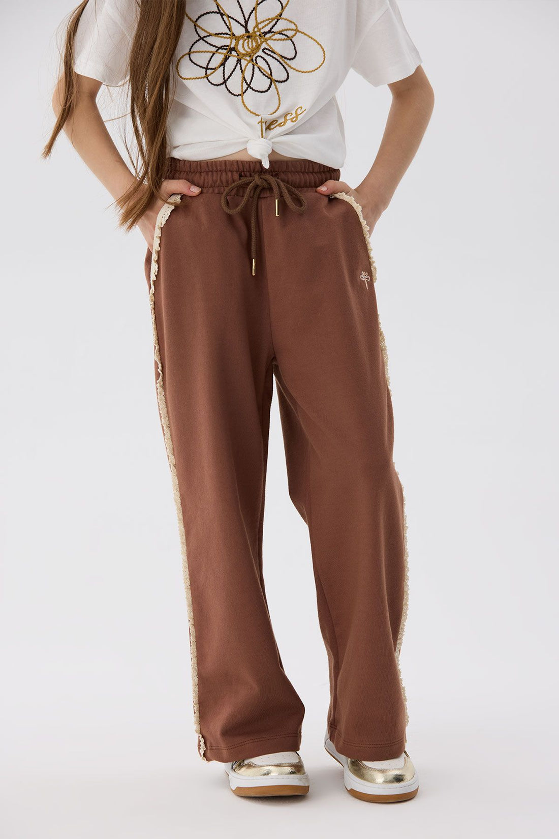 Girl Brown Tracksuit Bottom - BgStore