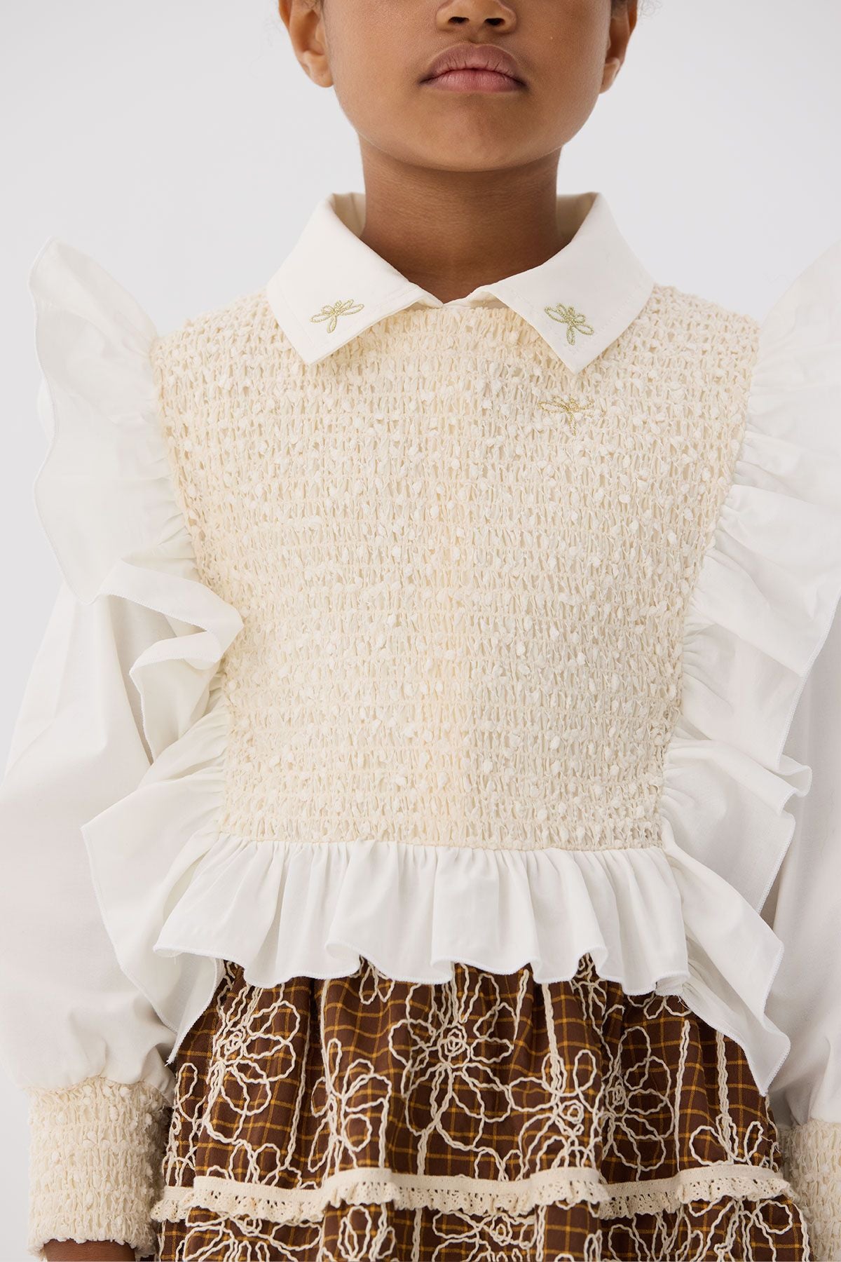 Girl Ecru Blouse - BgStore