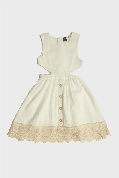 Girl Ecru Dress - BgStore