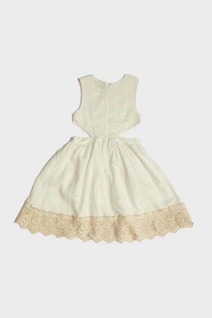 Girl Ecru Dress - BgStore