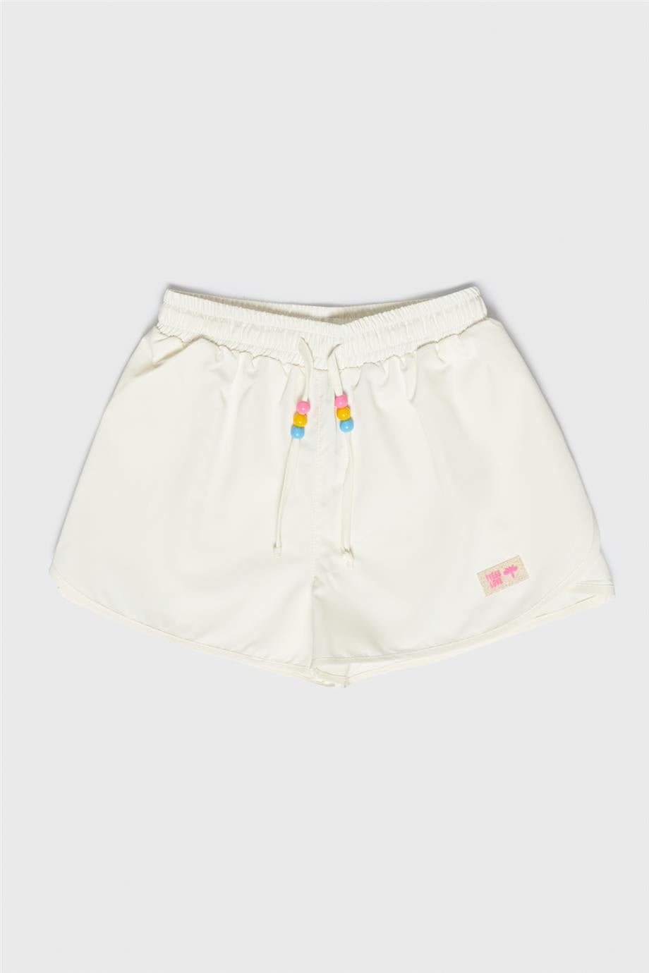 Girl Ecru Shorts - BgStore