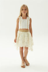 Girl Ecru Skirt - BgStore