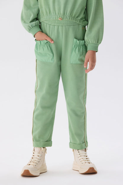 Girl Green Tracksuit Bottom - BgStore