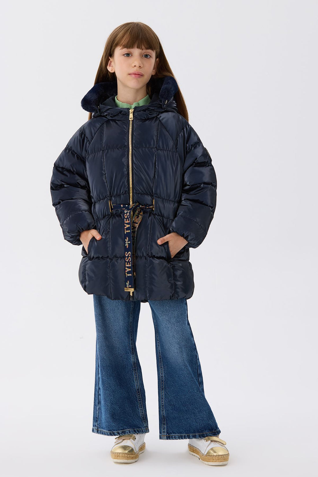 Girl Navy Blue Coat - BgStore