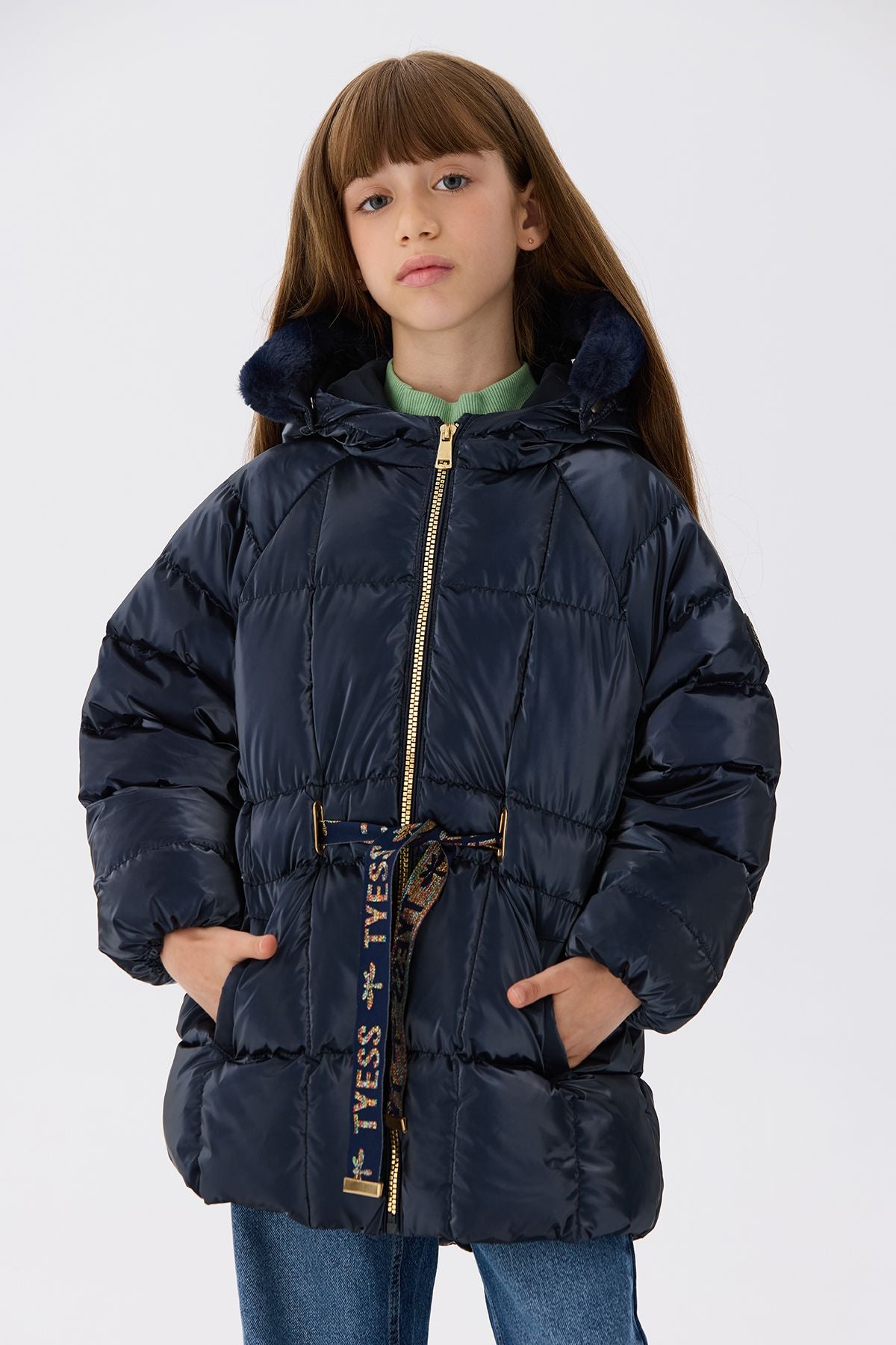 Girl Navy Blue Coat - BgStore